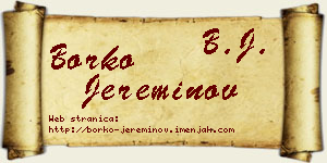 Borko Jereminov vizit kartica